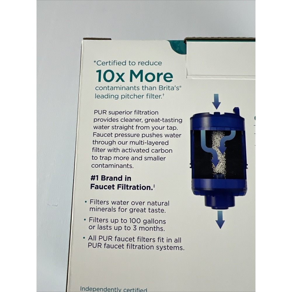 PUR Plus Faucet Filtration System Max Ion Filter Technology Champagne Finish C25 - Picture 6 of 13